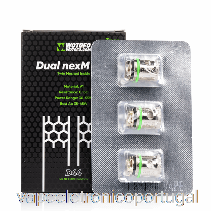 Vape Eletrônico Wotofo Nexmini Bobinas De Substituição 0,15ohm D44 Bobinas Duplas Nexmesh